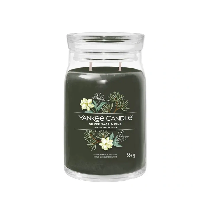 YANKEE CANDLE Signature Duża świeca w słoiku SILVER SAGE & PINE 567g