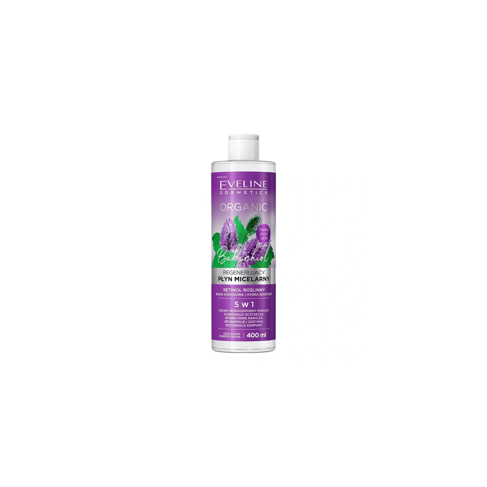 EVELINE Organic regenerujący płyn micelarny do twarzy Bakuchiol 500ml