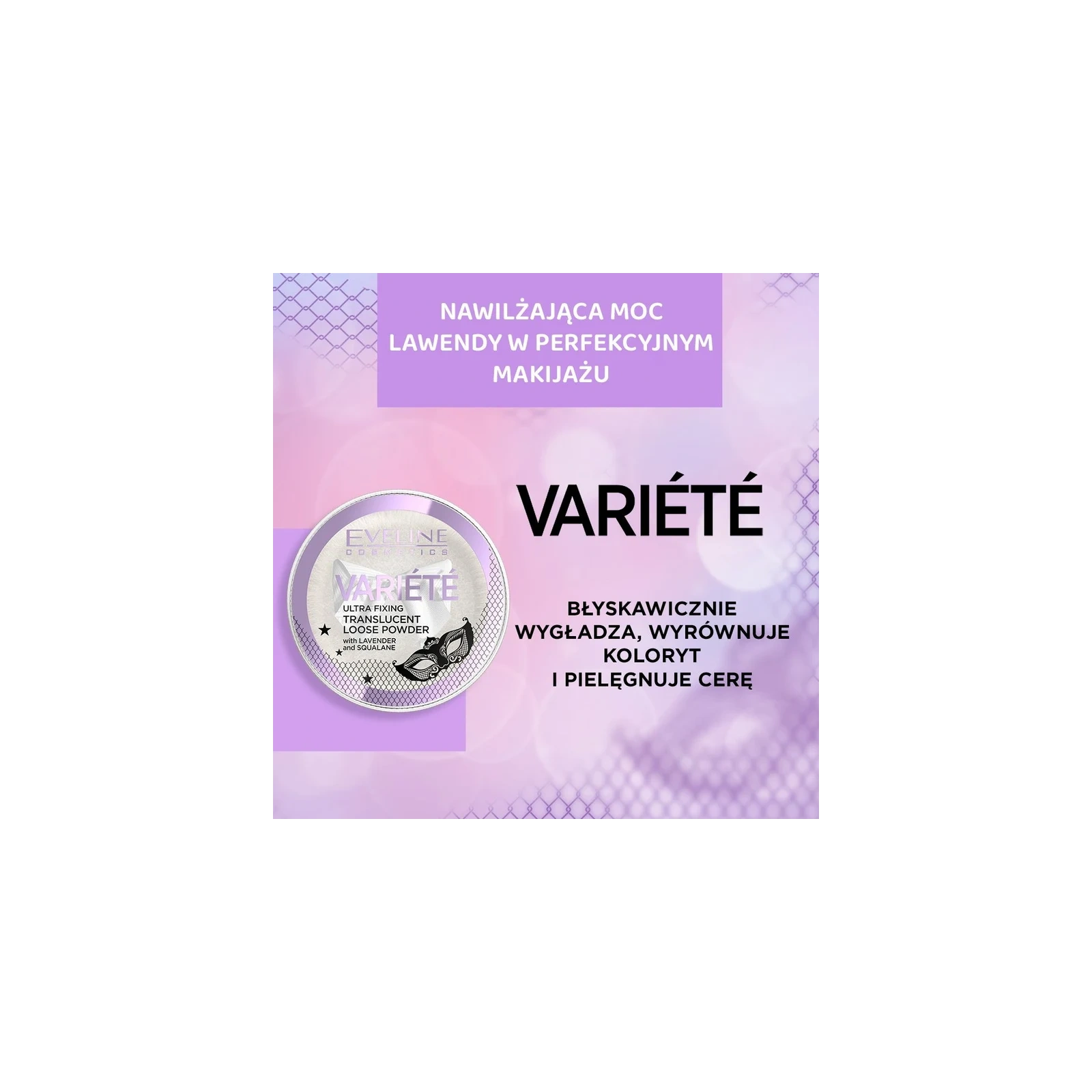 EVELINE Variete transparentny puder sypki do twarzy z lawendą i skwalanem 5g