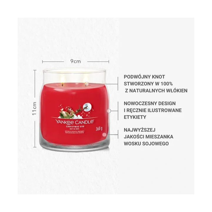 YANKEE CANDLE Signature Średnia świeca w słoiku CHRISTMAS EVE 368g