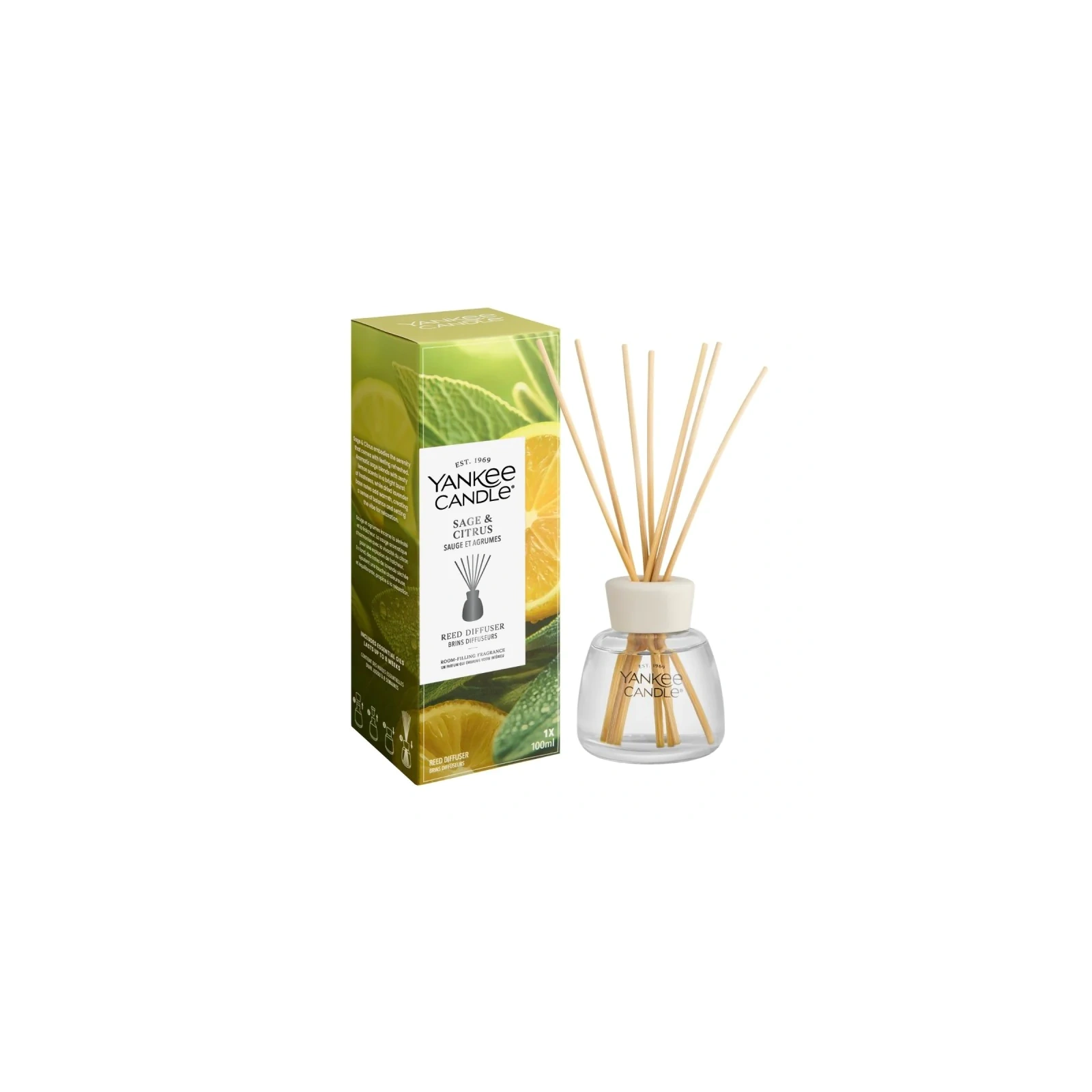 YANKEE CANDLE Reed Diffuser New pałeczki zapachowe SAGE & CITRUS 100ml