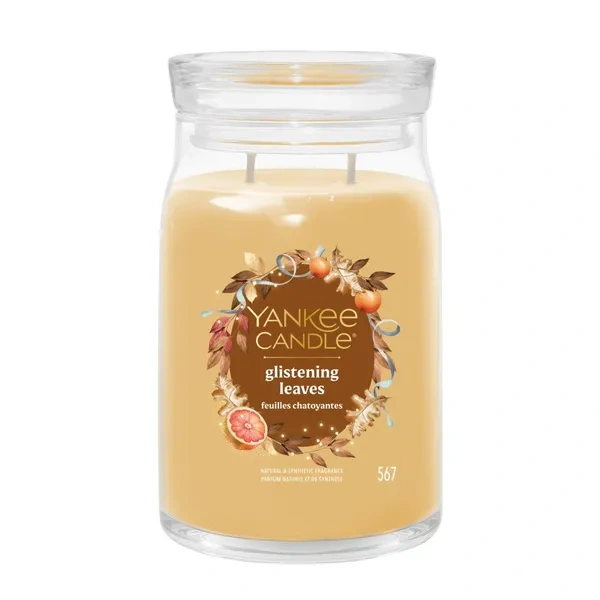 YANKEE CANDLE Signature Duża świeca w słoiku GLISTENING LEAVES 567g