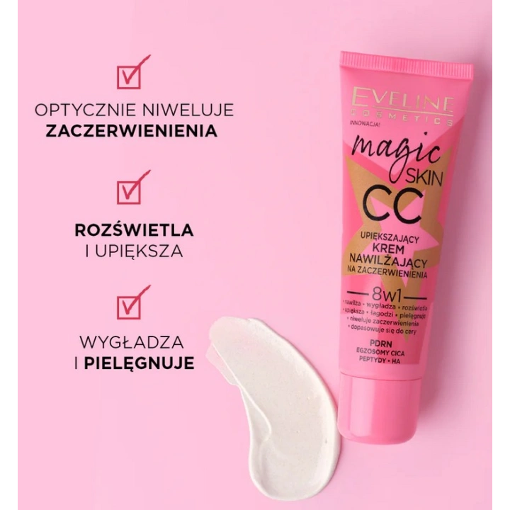 EVELINE Magic Skin nawilżający krem CC redukujący zaczerwienienia 8w1 30ml