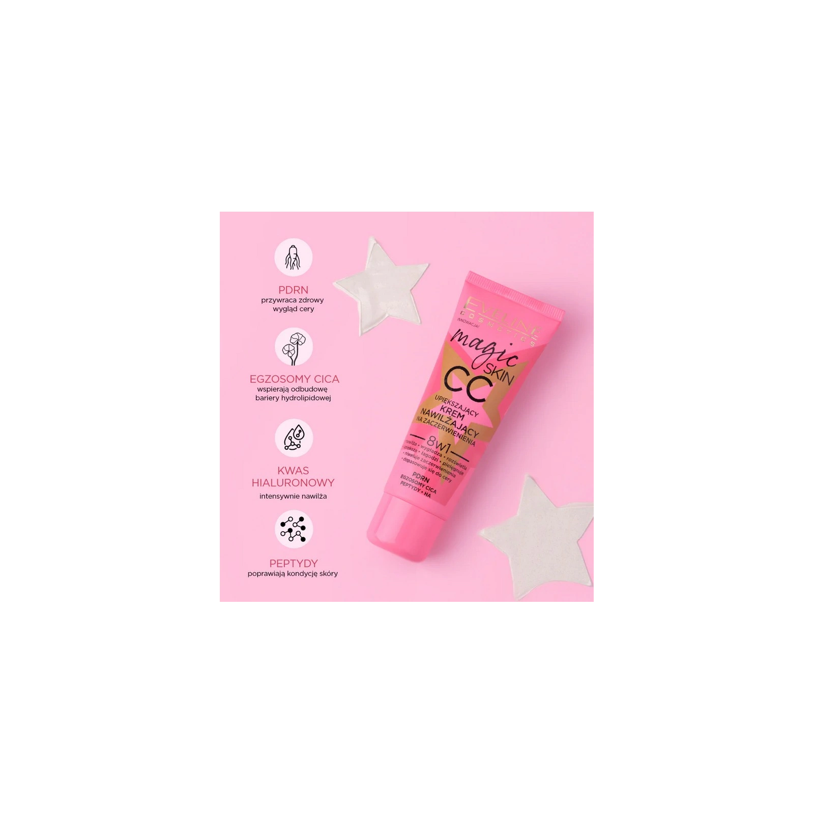EVELINE Magic Skin nawilżający krem CC redukujący zaczerwienienia 8w1 30ml
