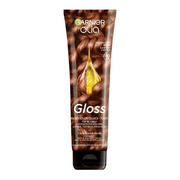 GARNIER Olia Gloss maska koloryzująca do włosów-toner Miedziany Brąz 150ml