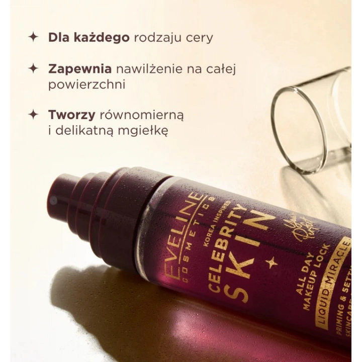 EVELINE Celebrity Skin Liquid Miracle mgiełka do twarzy utrwalająca makijaż 100ml