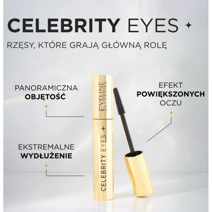 EVELINE Celebrity Eyes mascara do rzęs wydłużająco-pogrubiająca 7ml