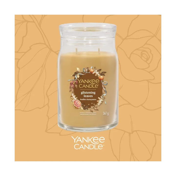 YANKEE CANDLE Signature Duża świeca w słoiku GLISTENING LEAVES 567g