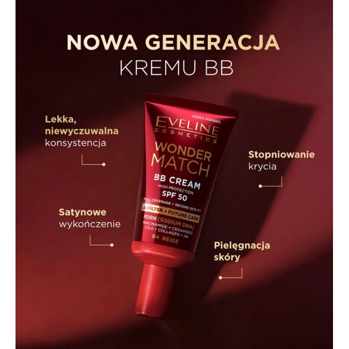 EVELINE Wonder Match BB Cream krem do twarzy SPF50 03 Nude 30ml