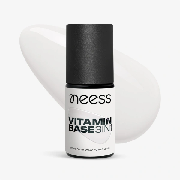 NEESS Vitamin Base 3w1 hybrydowa baza do paznokci Milky 4ml