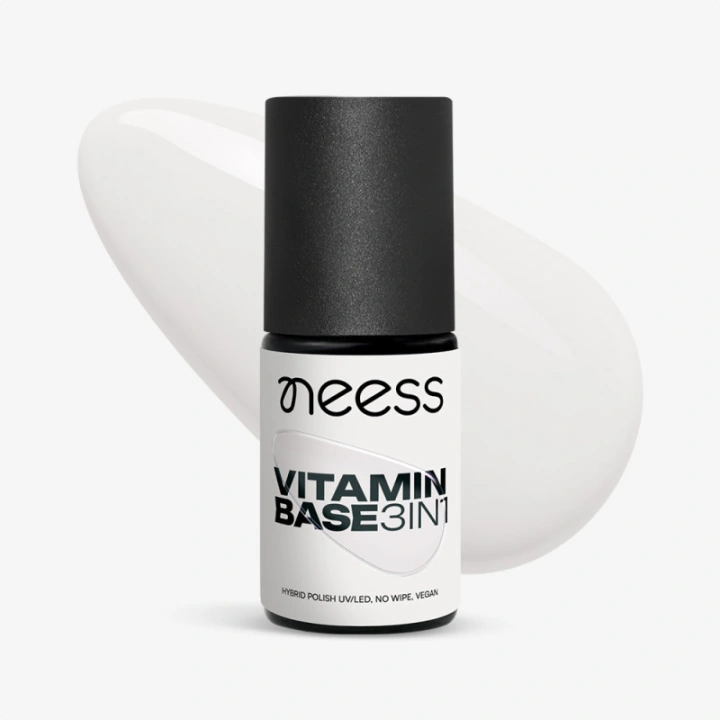 NEESS Vitamin Base 3w1 hybrydowa baza do paznokci Milky 4ml