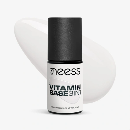 NEESS Vitamin Base 3w1 hybrydowa baza do paznokci Milky 4ml