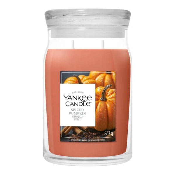 YANKEE CANDLE Signature New Duża świeca w słoiku SPICED PUMPKIN 567g