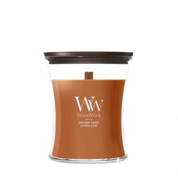 WOODWICK Pluswick Średnia świeca w słoiku SAFFRON SMOKE 275g