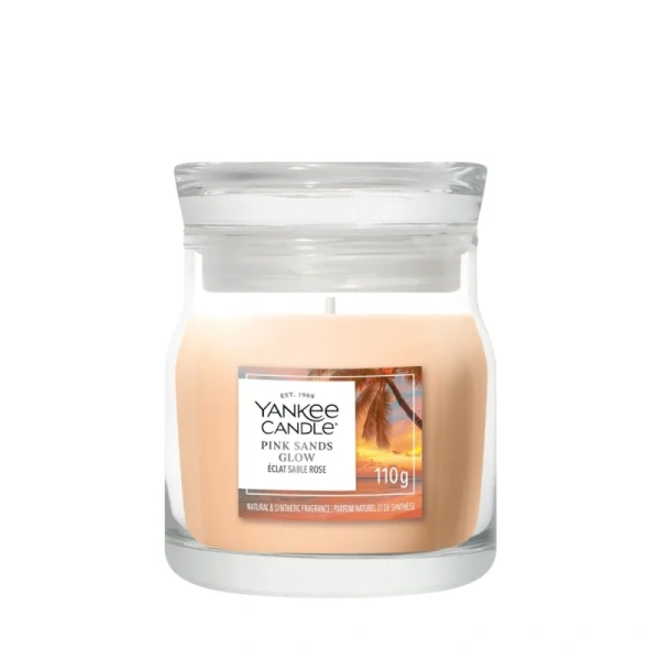 YANKEE CANDLE Home Inspiration Mała świeca w słoiku PINK SANDS GLOW 104g
