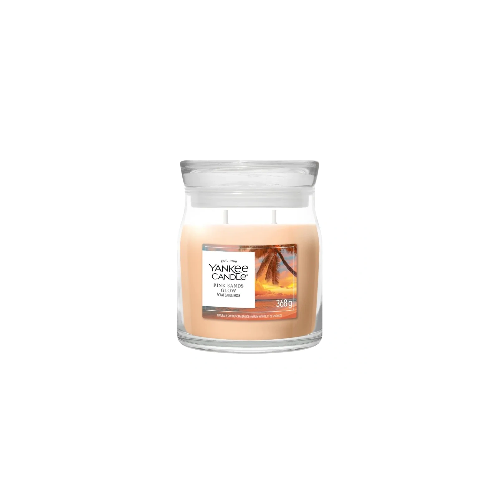 YANKEE CANDLE Signature New Średnia świeca w słoiku PINK SANDS GLOW 368g