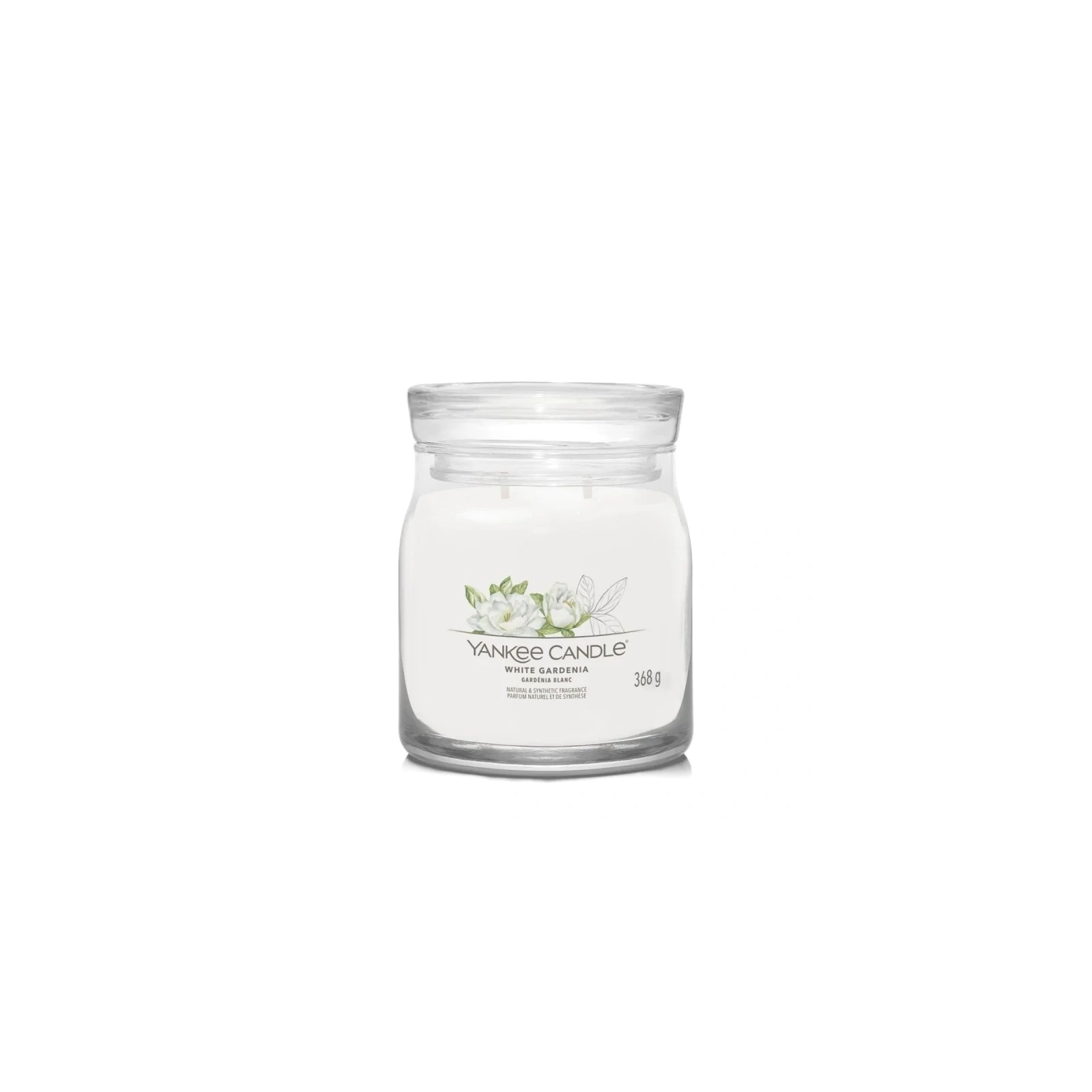 YANKEE CANDLE Signature Średnia świeca w słoiku WHITE GARDENIA 368g