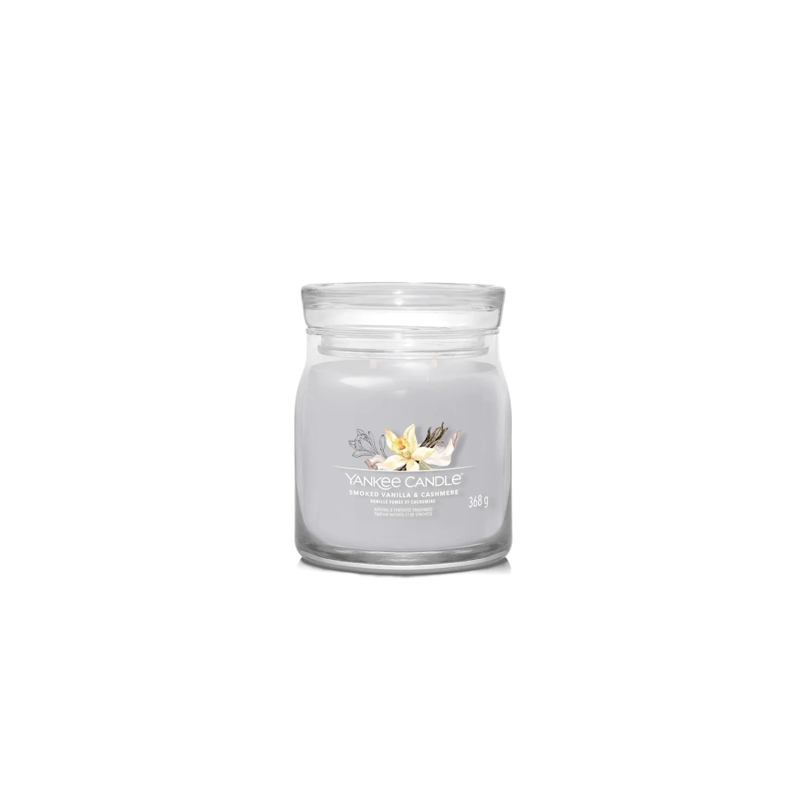YANKEE CANDLE Signature Średnia świeca w słoiku SMOKED VANILLA & CASHMERE 368g