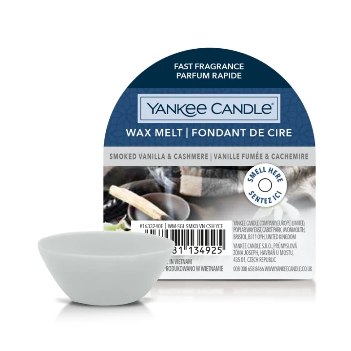 YANKEE CANDLE Classic Wax wosk zapachowy SMOKED VANILLA & CASHMERE 22g