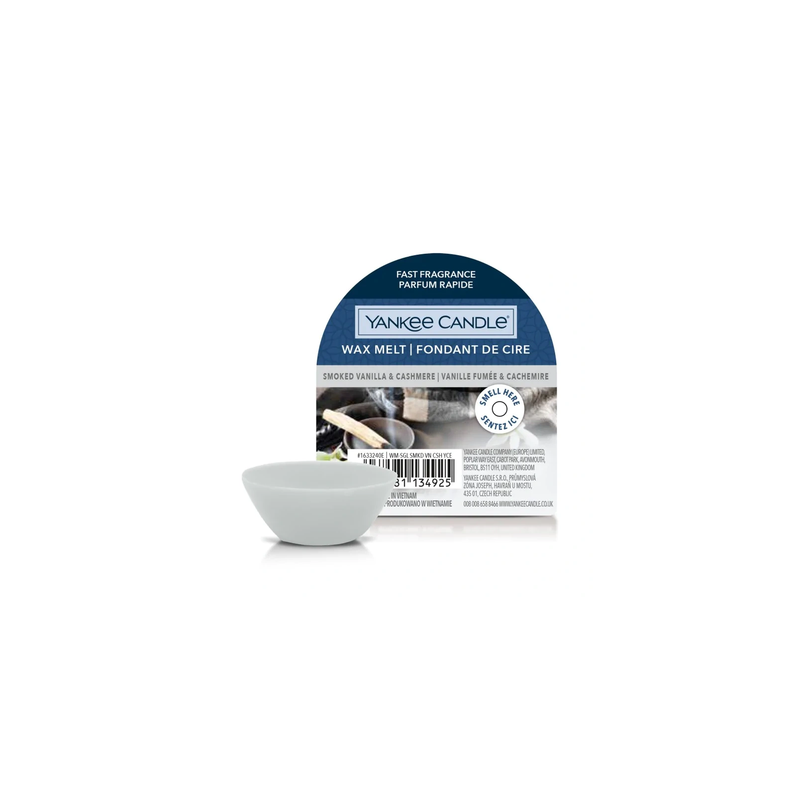 YANKEE CANDLE Classic Wax wosk zapachowy SMOKED VANILLA & CASHMERE 22g