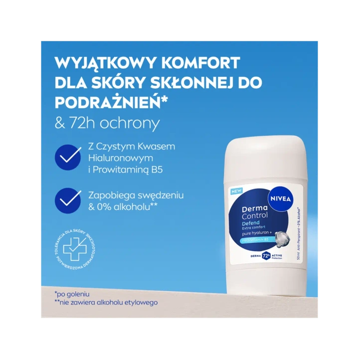 NIVEA Women dezodorant antyperspirant w sztyfcie 72h Derma Control Defend 50ml