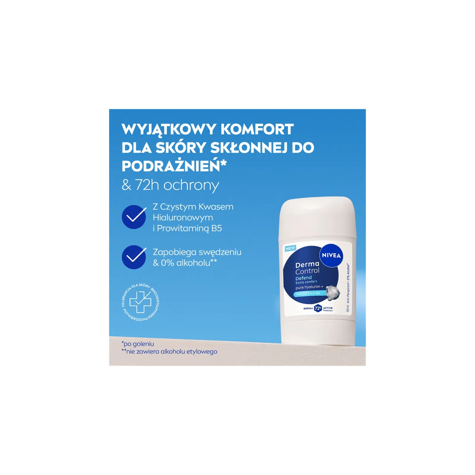 NIVEA Women dezodorant antyperspirant w sztyfcie 72h Derma Control Defend 50ml