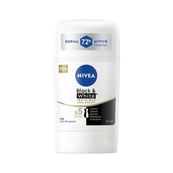 NIVEA Women dezodorant antyperspirant w sztyfcie 48h Black & White Silky Smooth 50ml