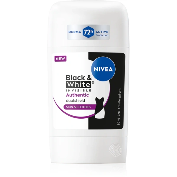 NIVEA Women dezodorant antyperspirant w sztyfcie 72h Black & White Authentic 50ml