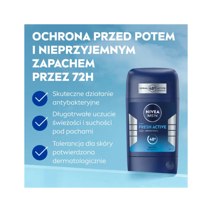 NIVEA MEN dezodorant w sztyfcie Fresh Active 50ml