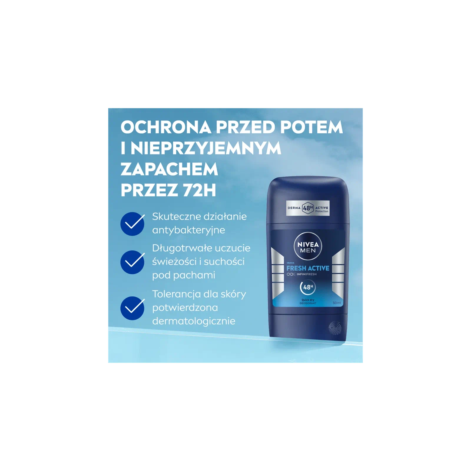NIVEA MEN dezodorant w sztyfcie Fresh Active 50ml