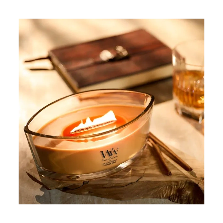 WOODWICK Core Hearthwick świeca w słoiku elipsa GOLDEN BOURBON 453g