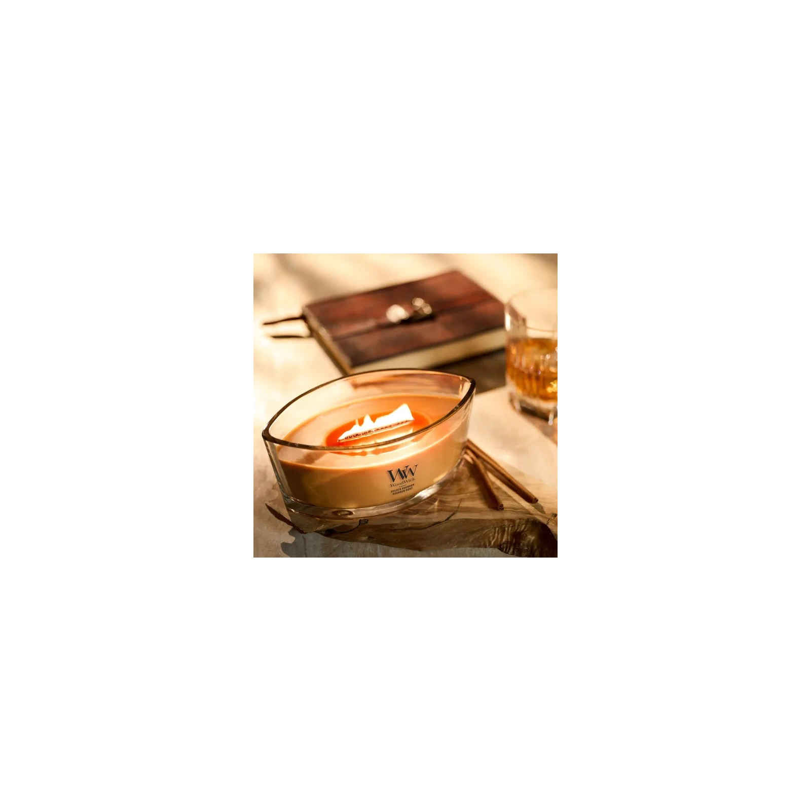 WOODWICK Core Hearthwick świeca w słoiku elipsa GOLDEN BOURBON 453g