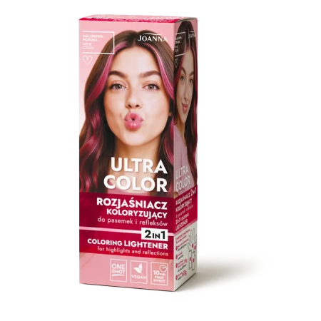 JOANNA Ultra Color rozjaśniacz koloryzujący do pasemek i refleksów 2w1 Malinowa Pokusa