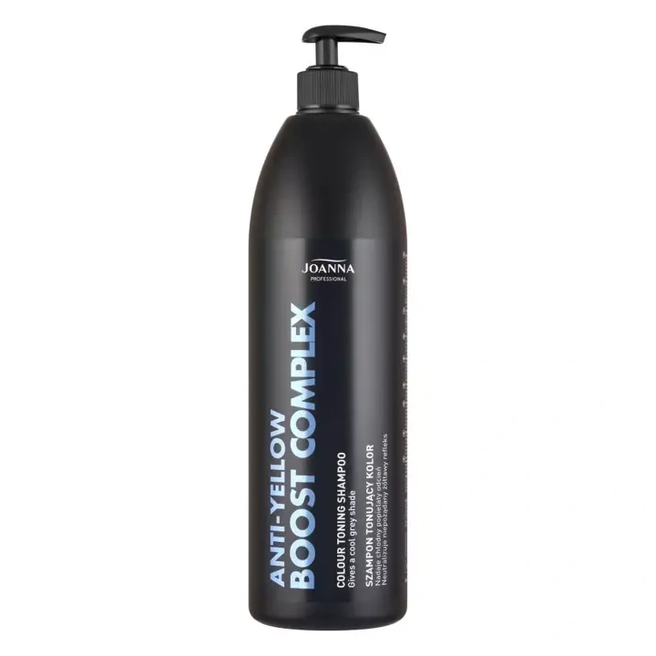JOANNA PROFESSIONAL Anti-yellow Boost Complex szampon tonujący kolor chłodny popielaty odcień 1000ml