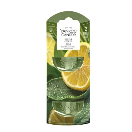 YANKEE CANDLE New Elektryczny Odświeżacz uzupełniacz SAGE & CITRUS 2x18,5ml