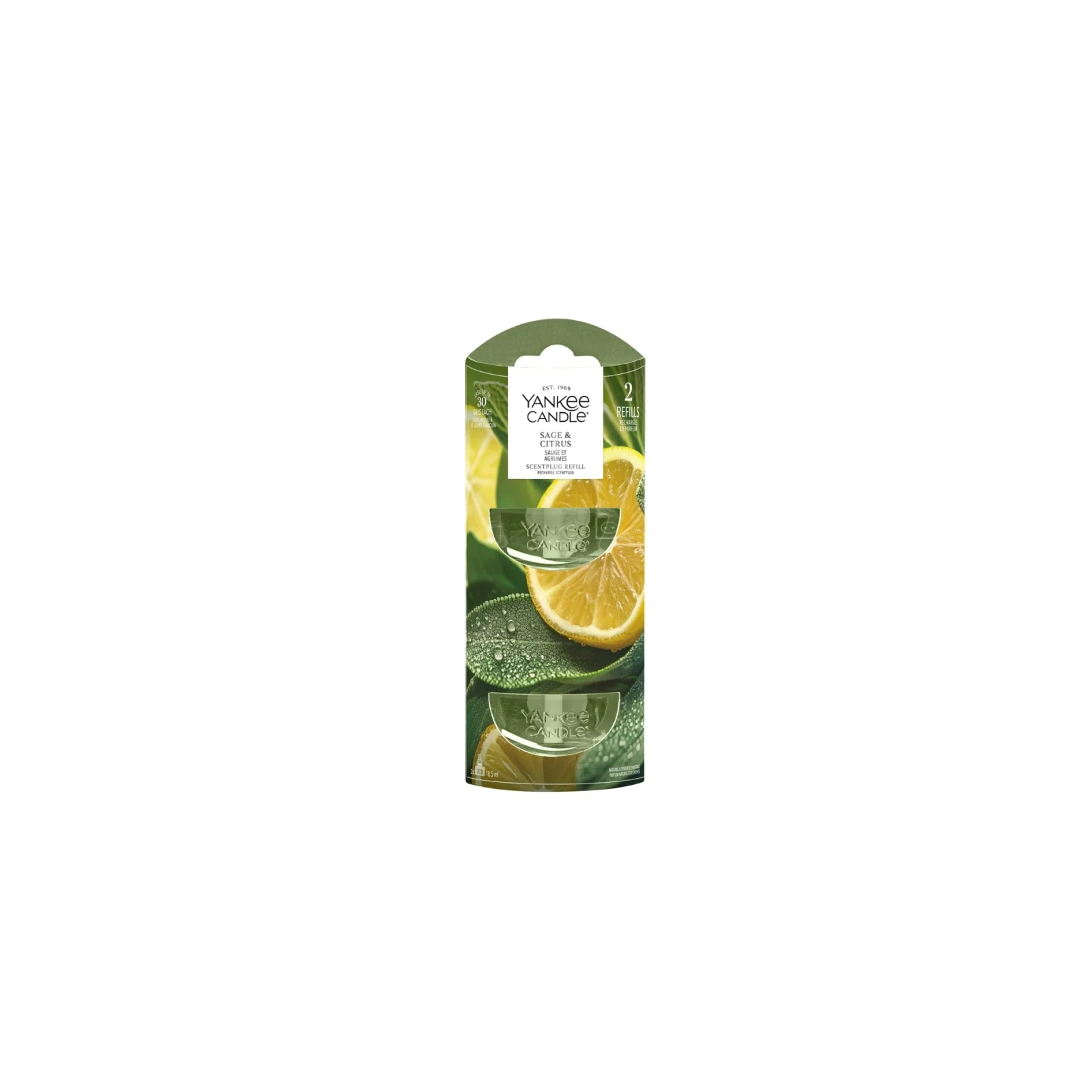 YANKEE CANDLE New Elektryczny Odświeżacz uzupełniacz SAGE & CITRUS 2x18,5ml