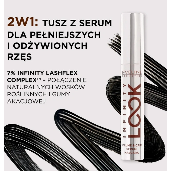 EVELINE Infinity Look mascara-serum do rzęs wydłużająco-pogrubiająca 7ml