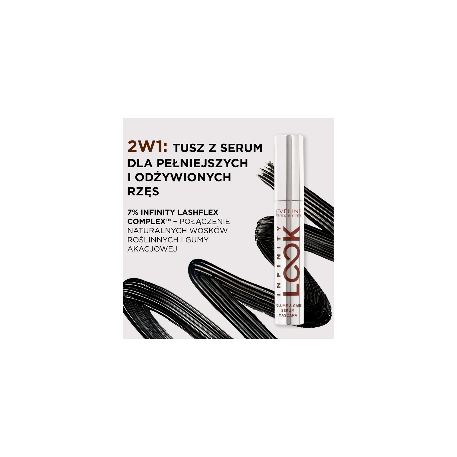 EVELINE Infinity Look mascara-serum do rzęs wydłużająco-pogrubiająca 7ml
