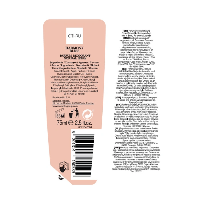 C-THRU Harmony Bliss deo natural spray atomizer 75ml