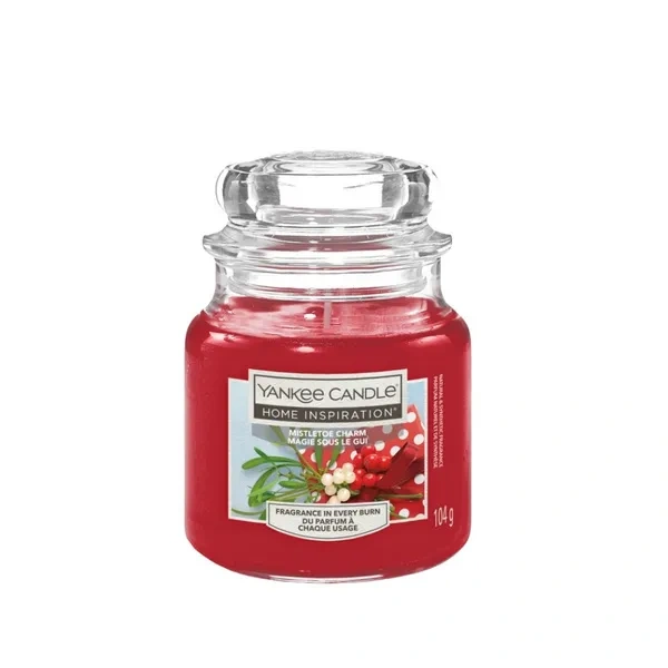 YANKEE CANDLE Home Inspiration Mała świeca w słoiku MISTLETOE CHARM 104g