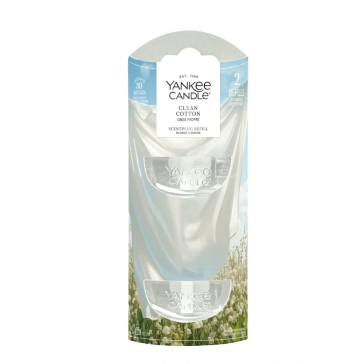 YANKEE CANDLE New Elektryczny Odświeżacz uzupełniacz CLEAN COTTON 2x18,5ml