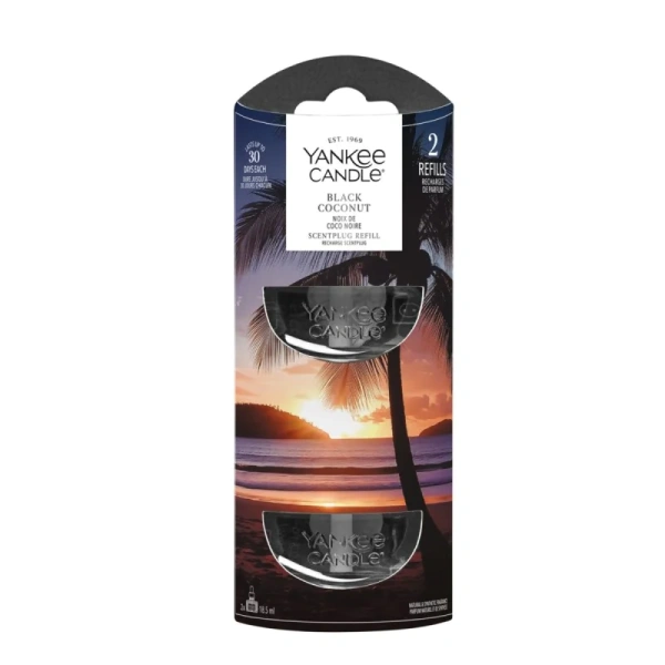 YANKEE CANDLE uzupełniacz do elektrycznego odświeżacza BLACK COCONUT 2x18,5ml