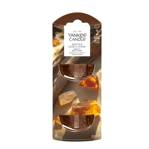 YANKEE CANDLE uzupełniacz do elektrycznego odświeżacza AMBER & SANDALWOOD 2x18,5ml