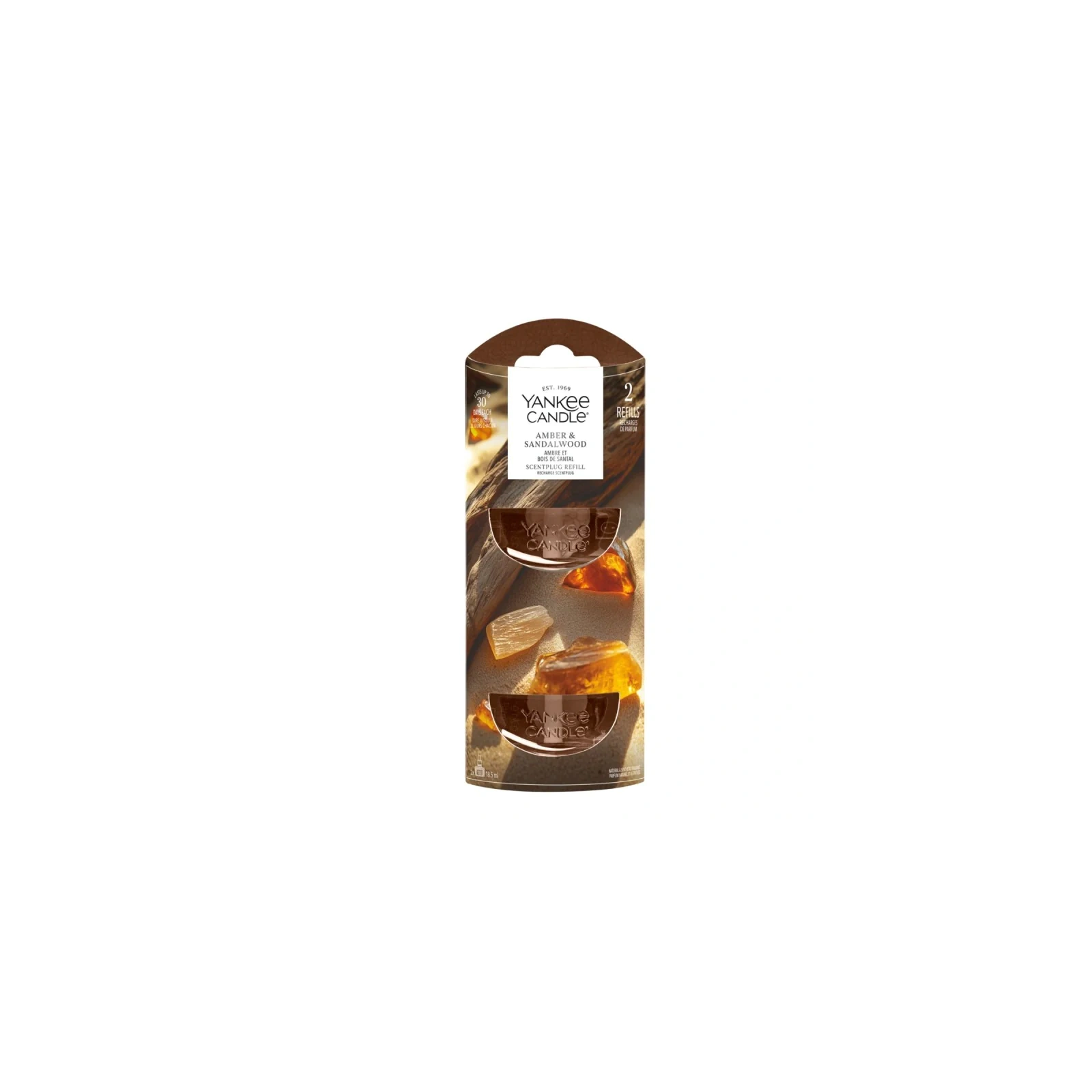 YANKEE CANDLE uzupełniacz do elektrycznego odświeżacza AMBER & SANDALWOOD 2x18,5ml