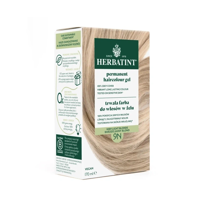 HERBATINT Ziołowa farba do włosów 9N Bardzo Jasny Blond 150ml