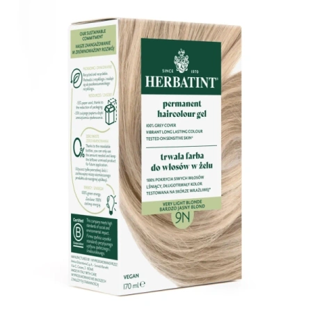 HERBATINT Ziołowa farba do włosów 9N Bardzo Jasny Blond 150ml