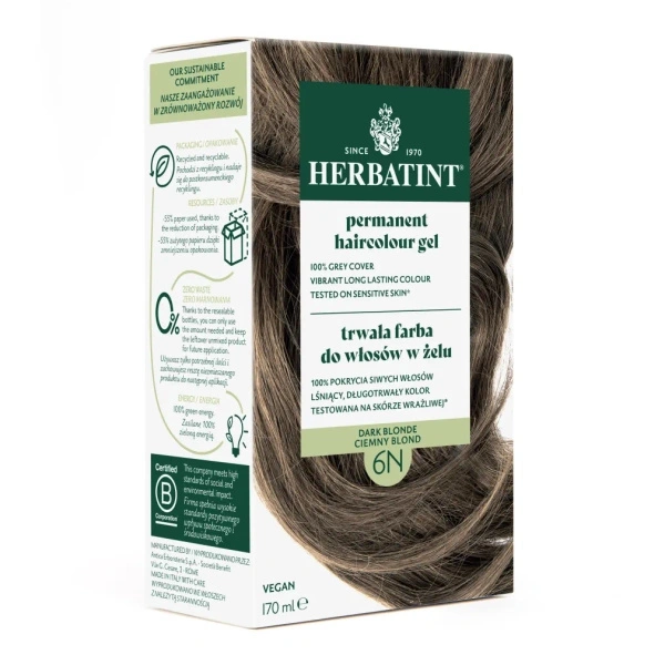 HERBATINT Ziołowa farba do włosów 6N Ciemny Blond
