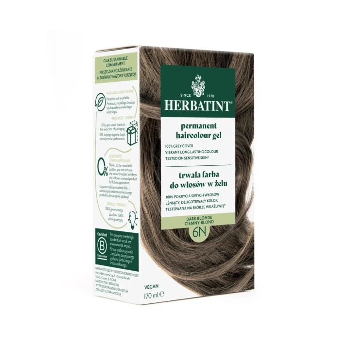 HERBATINT Ziołowa farba do włosów 6N Ciemny Blond