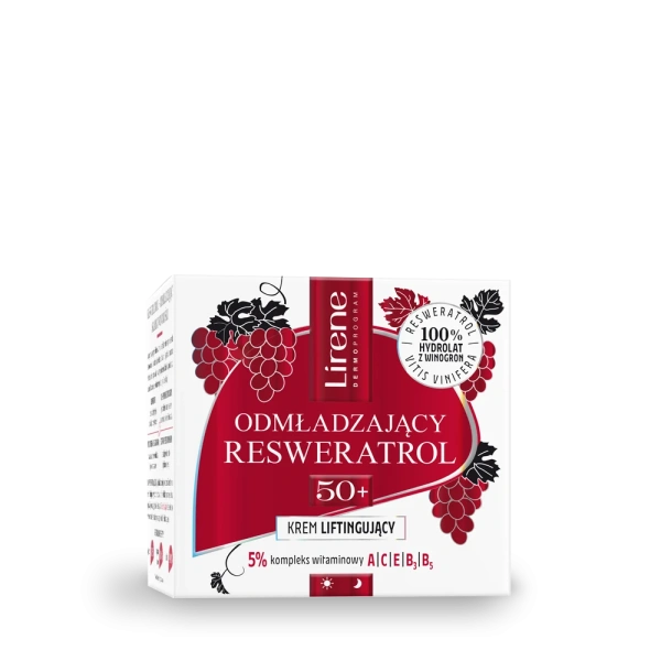 LIRENE Odmładzający Resweratrol 50+ krem do twarzy liftingujący 50ml