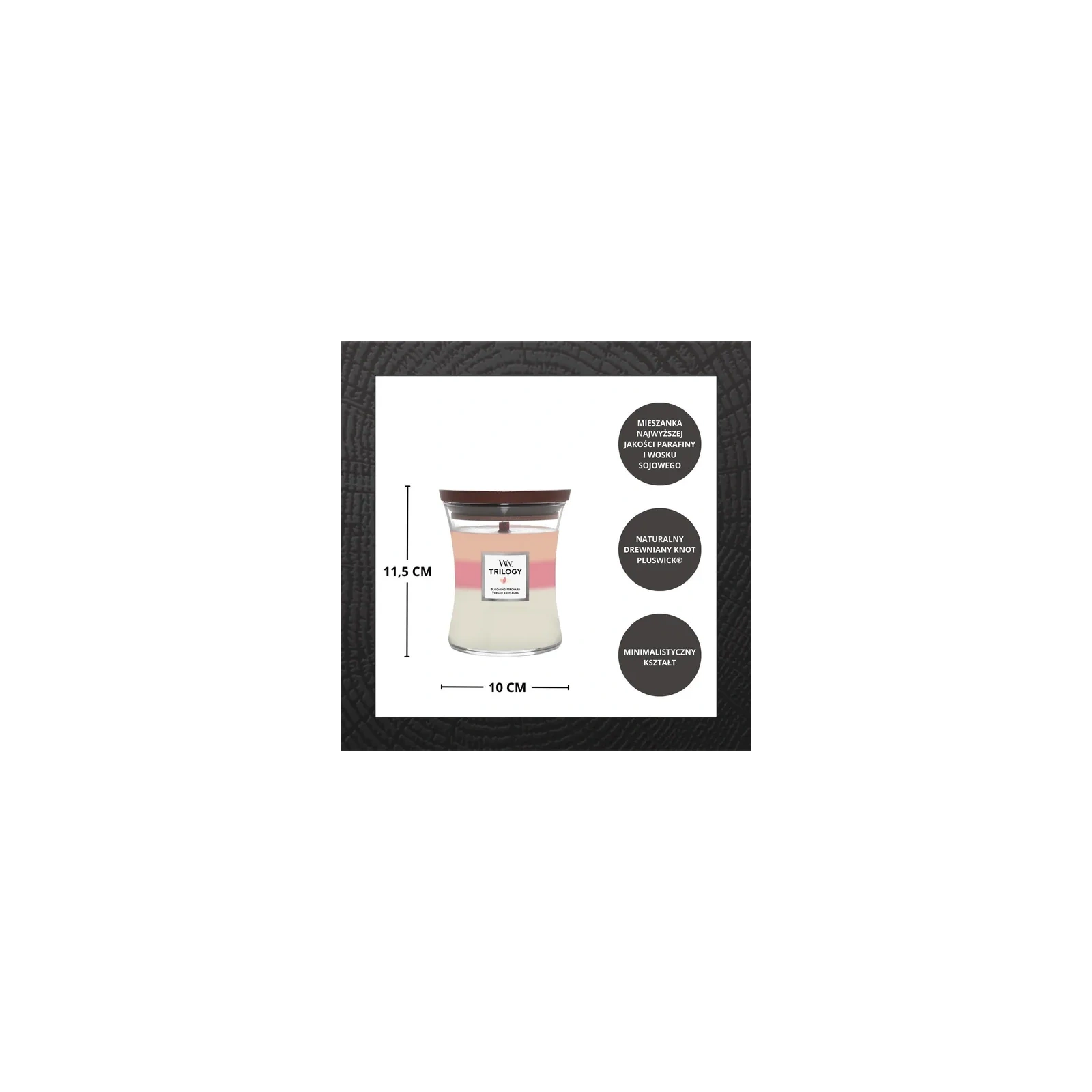 WOODWICK Trilogy Średnia świeca w słoiku BLOOMING ORCHARD 275g